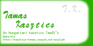 tamas kasztics business card